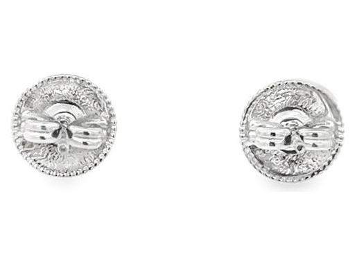 18K White Gold Stud Earrings with Natural Round Diamonds