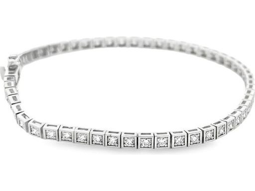 18K White Gold Tennis Bracelet with Natural Round Diamonds