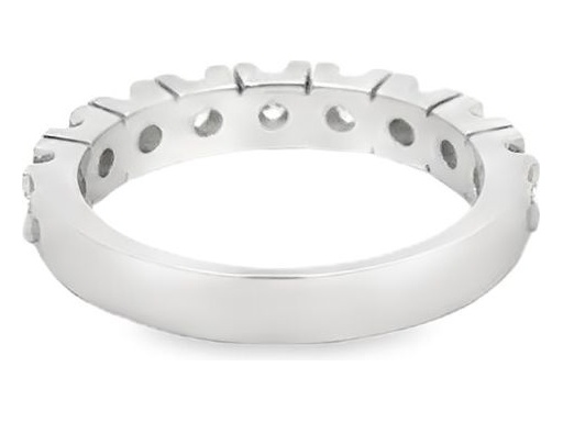 18K White Gold Nine-Stone Ring with Natural White Diamonds in Channel Setting