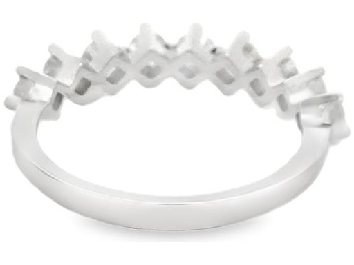 18K White Gold Nine-Stone Ring with Natural Round Diamonds