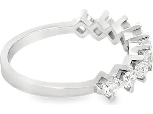 18K White Gold Nine-Stone Ring with Natural Round Diamonds