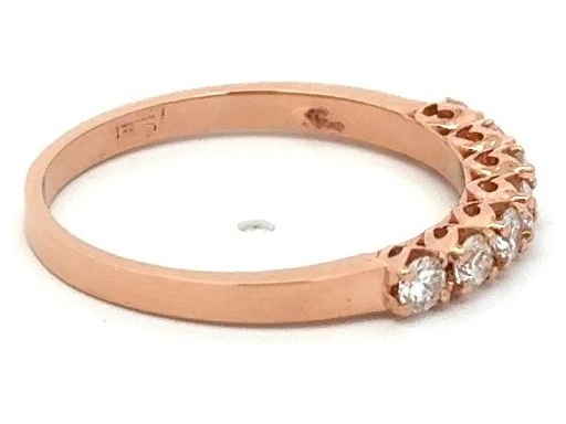 18K Rose Gold Seven-Stone Ring with Natural Round Diamonds
