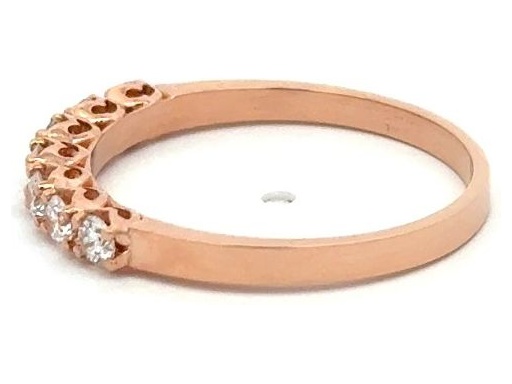 18K Rose Gold Seven-Stone Ring with Natural Round Diamonds