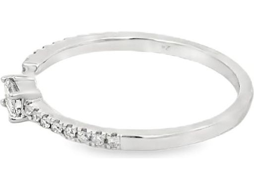 Platinum 900 Open Ring with Natural Baguette and Round Diamonds