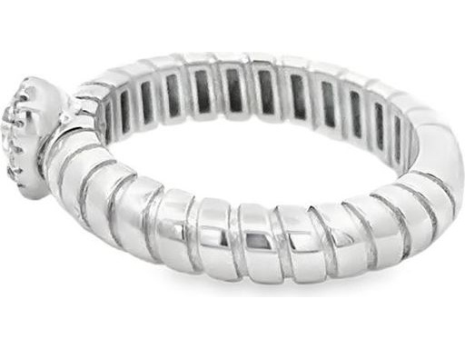 18K White Gold Ring with Natural Pear-Shaped Center Diamond and Natural Round Diamonds Halo