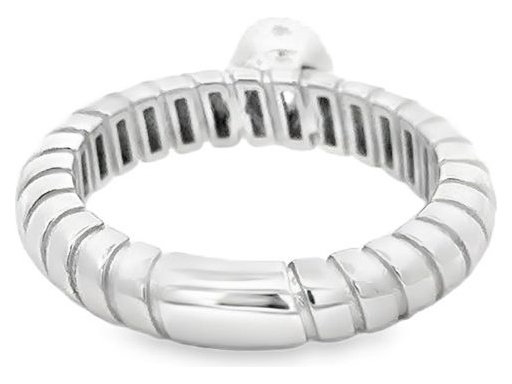 18K White Gold Ring with Natural Pear-Shaped Center Diamond and Natural Round Diamonds Halo