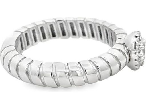 18K White Gold Ring with Natural Pear-Shaped Center Diamond and Natural Round Diamonds Halo