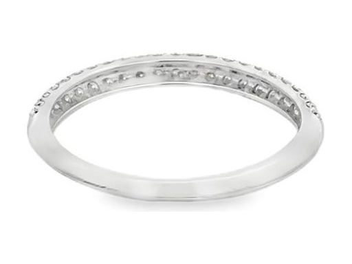 18K White Gold Double Row Natural Diamonds Band Ring