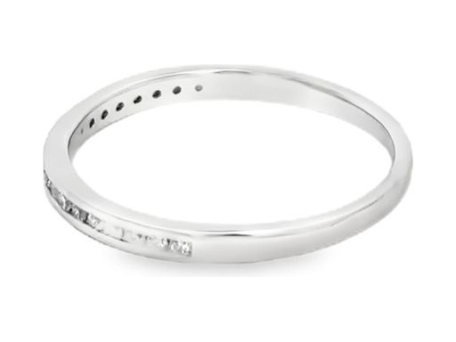 18K White Gold Channel-Set Natural Diamonds Band Ring