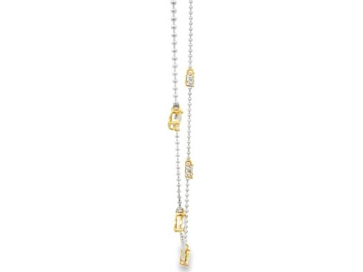 18K White Gold Chain Necklace with Natural Pear-Shaped Diamonds