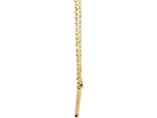 18k yellow gold V necklace with Natural diamond and emerald and ruby