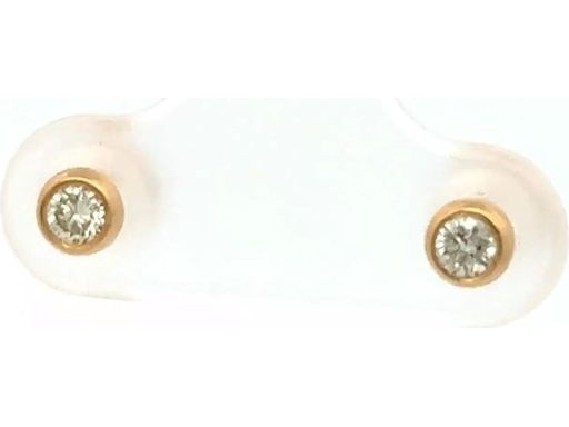 18K Yellow Gold Stud Earrings with Natural Diamonds