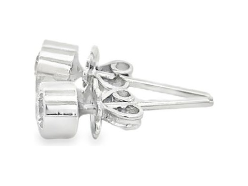 18K White Gold Bezel-Set Stud Earrings with Natural Round Diamonds