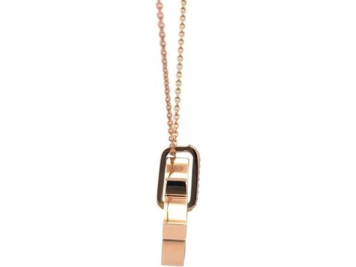 18K Rose Gold Reversible Necklace with Turquoise Enamel and Natural Round Diamonds