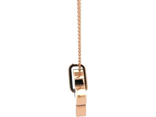 18K Rose Gold Reversible Necklace with Turquoise Enamel and Natural Round Diamonds