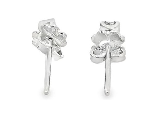 18K White Gold Solitaire Stud Earrings with Natural Round Diamonds
