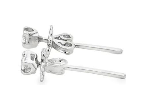 18K White Gold Solitaire Stud Earrings with Natural Round Diamonds
