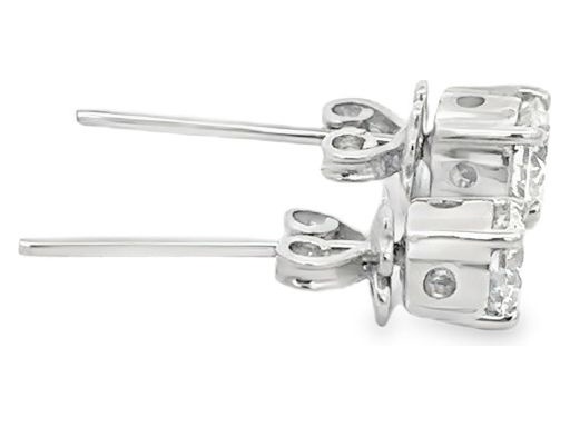 18K White Gold Solitaire Stud Earrings with Natural Round Diamonds