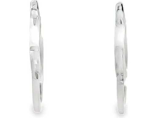 18K White Gold Large Hoop Earrings with Front-Set Natural Round Diamonds