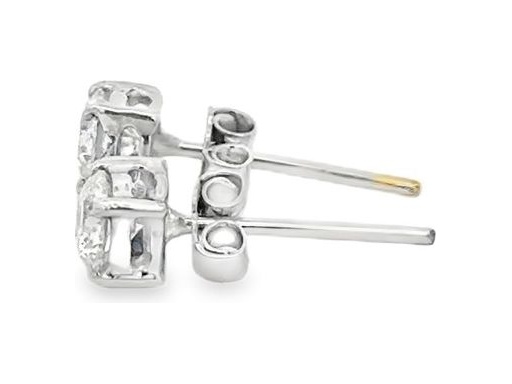 18K White Gold Stud Earrings with Natural Round Diamonds