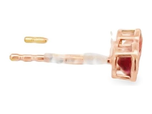 18K Gold Stud Earrings with Natural Red Gemstones