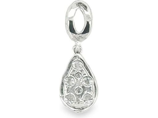 18K White Gold Pear-Shaped Pendant with Natural Diamonds in Halo Setting