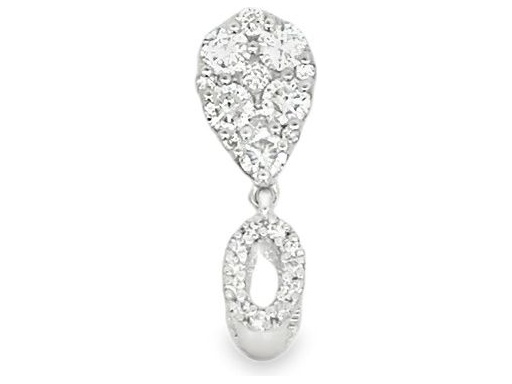18K White Gold Pear-Shaped Pendant with Natural Diamonds in Halo Setting