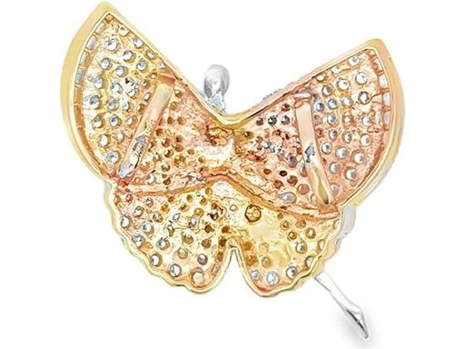 18K Rose and White Gold Fairy Pendant with Pavé-Set Natural Diamonds