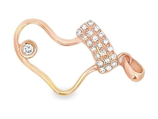 18K Rose Gold Christmas Stocking Pendant with Natural Diamonds