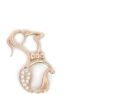 18K Rose Gold Dog Pendant with Pavé-Set Natural Diamonds in Outline Design