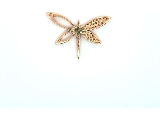 18K Rose Gold Butterfly Pendant with Natural Diamonds
