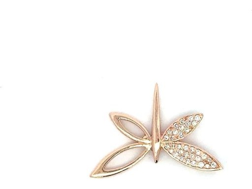 18K Rose Gold Butterfly Pendant with Natural Diamonds
