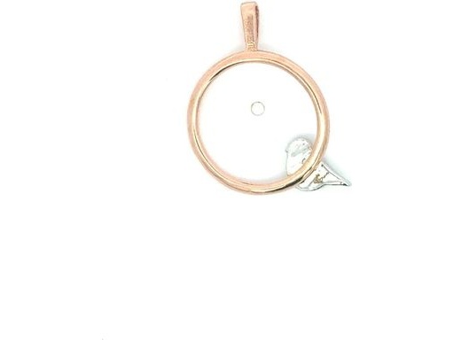 18K Rose Gold Circle Pendant with Natural Diamonds Bird