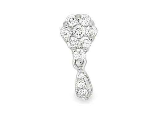 18K White Gold Pear-Shaped Pendant with Natural Round Diamonds