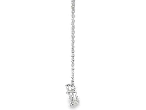 18K White Gold Pendant Necklace with Natural Marquise, Pear-shaped and Princess-cut Diamonds