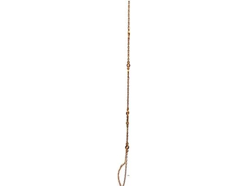18K Yellow Gold Station Necklace with Mini Circle Accents