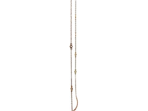 18K Yellow Gold Station Necklace with Mini Circle Accents