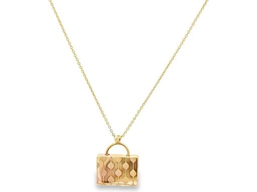 18K Yellow Gold Handbag Pendant Necklace
