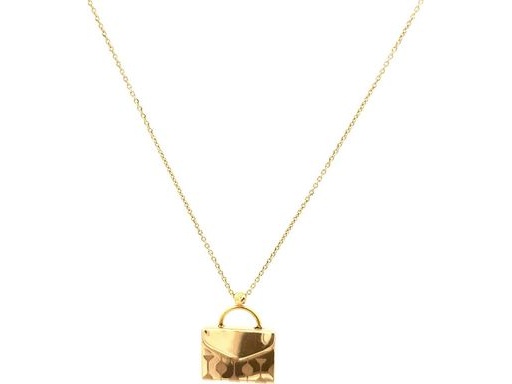 18K Yellow Gold Handbag Pendant Necklace