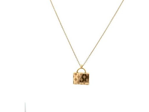 18K Yellow Gold Handbag Pendant Necklace