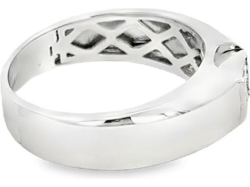 18K White Gold Men's Ring with Natural Princess-Cut Diamonds