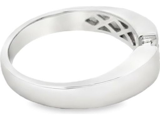 18K White Gold Men's Ring with Natural Princess-Cut Diamond