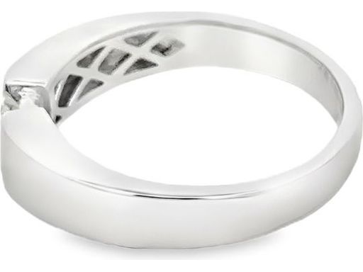 18K White Gold Men's Ring with Natural Princess-Cut Diamond