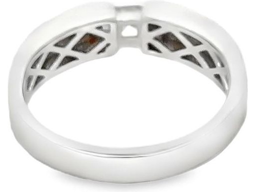 18K White Gold Men's Ring with Natural Princess-Cut Diamond