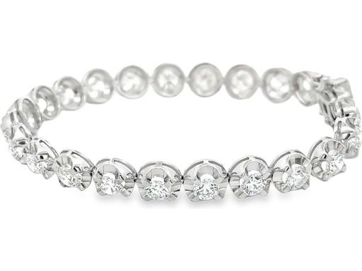 18K White Gold Tennis Bracelet with Natural Round Diamonds