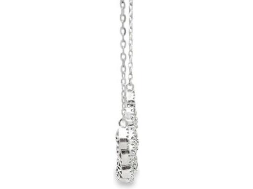 18K White Gold Graduated Cushion-Shaped Natural Diamonds Necklace