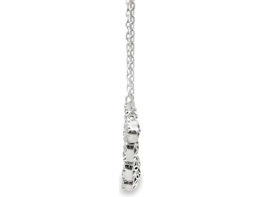 18K White Gold Graduated Cushion-Shaped Natural Diamonds Necklace