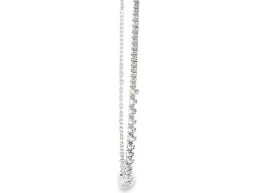 18K White Gold natural diamond necklace with pear shape and round diamonds