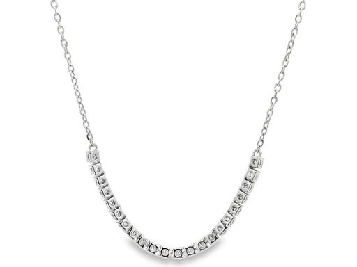 18K White Gold Natural Diamonds Flexible Bar Necklace