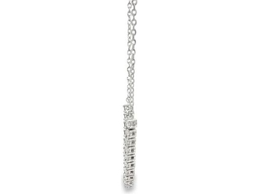 18K White Gold Natural Diamonds Flexible Bar Necklace